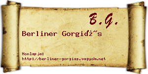 Berliner Gorgiás névjegykártya